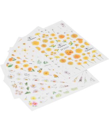 6 Sheets Nail Art Stickers Nail DIY Stickers Easy To Disassemble Self Adhesive Design Environmentally Friendly Material Sunflower Daisy Pattern Nail Art Decals Nail Glue - Buy Online on GoSupps.com