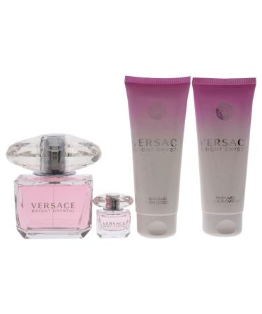Versace Versace Bright Crystal 3oz EDT Spray 3.4oz Perfumed Body Lotion 3.4oz Perfumed Bath and Shower Gel 5ml EDT Splash Mini Women 4 Pc Gift Set Packaging May Vary - Buy Online on GoSupps.com