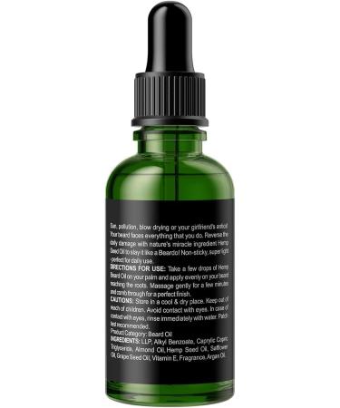 Be.ardo Beard Oil for Men 30 ml | Daily Repair Hemp Beard Oil for Healthy Beard | Non-Sticky Light Hemp Seed Oil for Shiny Nourished Beards | Promotes Beard Growth - Buy Online on GoSupps.com