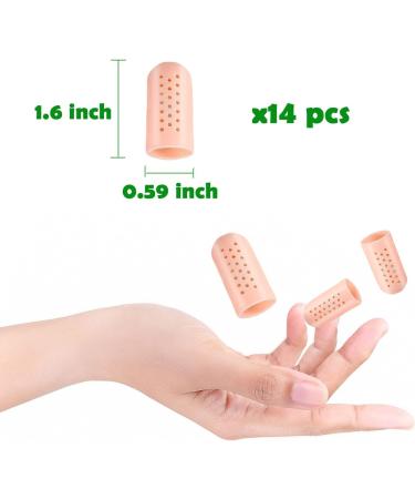 Breathable Gel Finger Cots (14 PCS) for Eczema, Wounds, Arthritis - Beige - Buy Online on GoSupps.com
