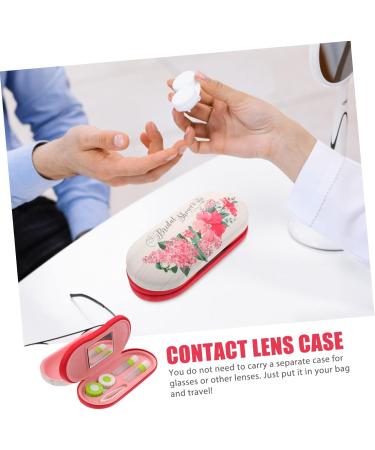 Buy JECOMPRIS Double-Lodged Glasses Case - Practical Contact Lens Holder with Tweezers Mirror and Solution | Stylish Red Design for Household Use - Shop Internationally! - Buy Online on GoSupps.com