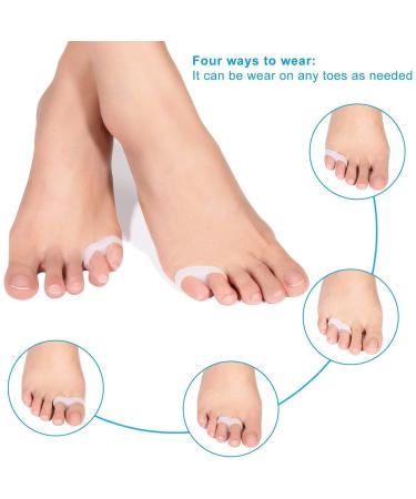 DOACT Toe Spreader - 4 Pairs Hallux Valgus Gel Toe Corrector & Separator for Bunion Pain Relief Silicone Toe Alignment for Men & Women - Buy Online on GoSupps.com