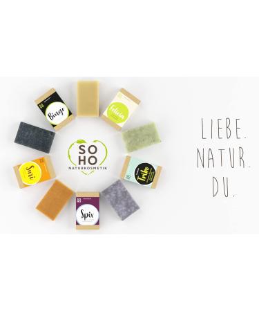  SOHO Naturkosmetik Bingo Activated Carbon Facial Soap Black Soap for Normal Skin Vegan Face Cleansing with Shea Butter - Buy Online on GoSupps.com