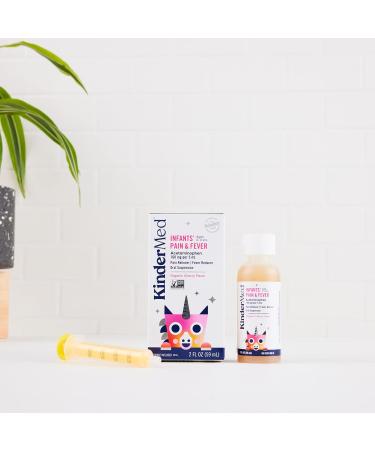 KinderMed Organic Cherry Flavor Baby Pain Reliever & Fever Reducer - 2 Fl Oz - Buy Online on GoSupps.com