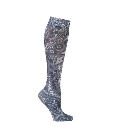 Celeste Stein Compression Socks Black Paisley Fountain One Size
