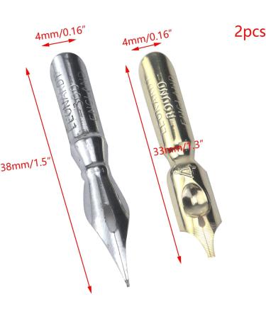Mewutal 2Pcs/Set Comic Pen Nib Set - Calligraphy Manga Writing Replacements - Gold+Silver - Buy Online on GoSupps.com