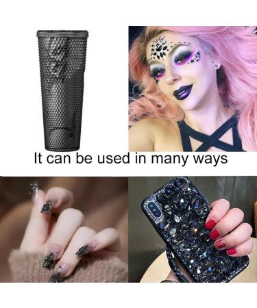 Black Nail Gems Rhinestones Set with Big Charms - 2680pcs | DIY Nail Art Supplies for Makeup & Crafts - Buy Online on GoSupps.com