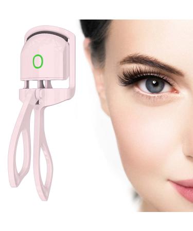 Heated Eyelash Curler USB Rechargeable Electric Eyelash Curler Quick Pre-Heat Natural Curl Long Lasting Pink
