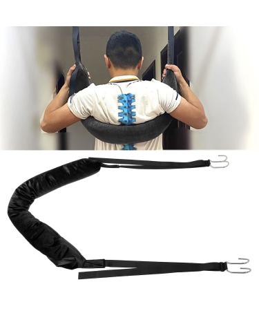 Juopzkenn spinal decorative compression devices back traction extensor hanging spine decorative belt lumbar traction device for relieving pain in the lower back (black)