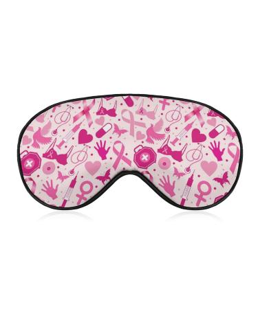 Breast Cancer Sleep Mask for Women Adjustable Sleeping Eye Shades Cover with Elastic Strap