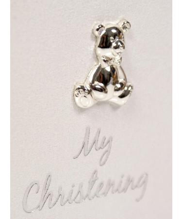 Joe Davies White Suede 'My Christening' Album - Silver Teddy Motif - 6x4 Photo Size - Buy Online on GoSupps.com