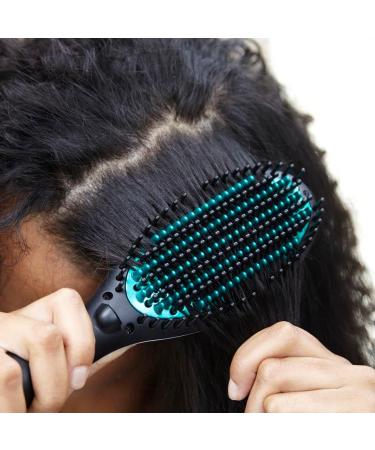 Rowenta Powerstraight CF5820 Smooth Brush - Perfect for All Hair Types Adjustable Temperatures Radiant Shine & Hair Protection - 1.8m Cord Black & Green - Buy Online on GoSupps.com
