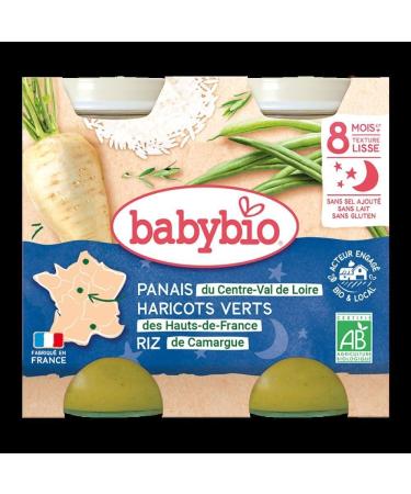 Babybio Vend e Green Parsnip/Beans Rice Pots 400 g - Pack of 6 - Organic - Buy Online on GoSupps.com