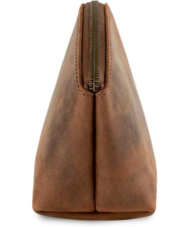 Londo Real Leather Gondola Style Handbag - Unisex Cinnamon Dopp Kit for Cosmetics Toiletries & Shaving - Buy Online on GoSupps.com