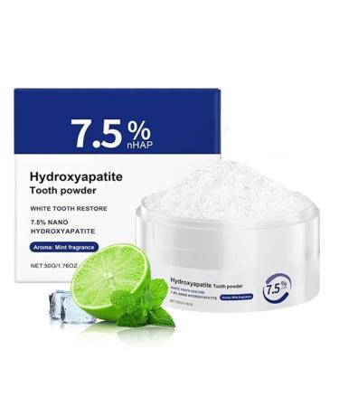 Hydroxyapatite Tooth Powder 7.5% Nano Hydroxyapatite Powder for Teeth Teeth Restoration Mineral Powder Deep Cleaning Care Tooth Powder for Enamel Protection & Tooth Strengthening (1)