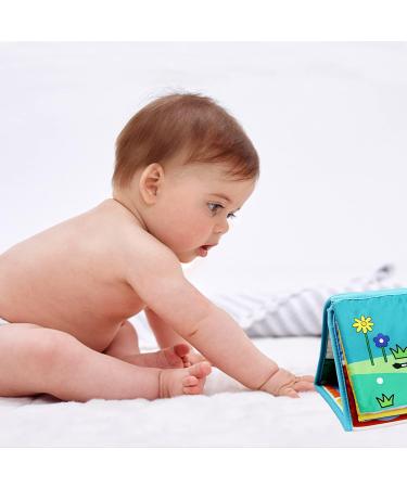 Kumprohu Tummy Time Floor Mirror - Crinkle Cloth Book with Teethers | Black and White Sensory Toys for Infants | High Contrast Developmental Infant Toy - Buy Online on GoSupps.com
