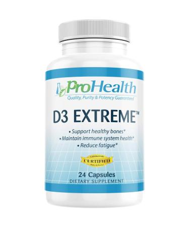 ProHealth Vitamin D3 Extreme (50 000 IU 24 Capsules) Helps Boost and Support Healthy Bones and The Immune System | Gluten Free | Soy Free 24 Count (Pack of 1)