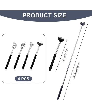 4-Piece Telescopic Back Scratcher Set - Wooden Handheld & Extending Scratchers for Itchy Backs - Perfect for All Ages - Buy Online on GoSupps.com