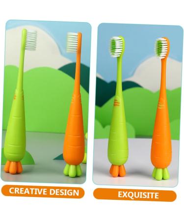 Buy Nolitoy 4-Piece Carrot Manual Toothbrush Set for Kids - Perfect Children's Toothbrush for Everyday Use at Home - Buy Online on GoSupps.com