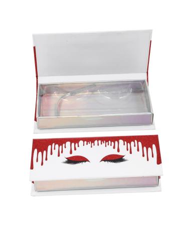 Happyyami tui Cils Rectangulaire Lot De 2 Pi ces Rouge Grosse Capacit Protection Quotidien Portable