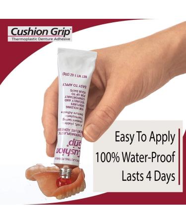 Cushion Grip Denture Adhesive - Secure Max Hold Thermoplastic Adhesive for Dentures - Buy Online on GoSupps.com