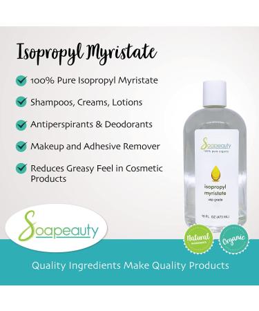 ISOPROPYL MYRISTATE Cosmetic Grade - Ideal for Soap Making, Fragrances, Shampoo, Creams & Lotions - Makeup Remover - Antiperspirants & Deodorants | 16 oz Pack | Sizes 2oz to 7 lbs - Buy Online on GoSupps.com