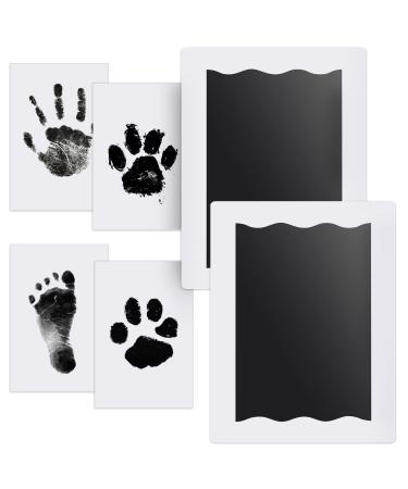 Nabance Baby Hand and Footprint Kit 2 Large baby Inkless Print pads 4 Imprint Cards Pet Paw Print Hand Print Kits for Babies 0-12 months Safe Non-Toxic Pawprint Keepsake Kit for Dogs Regular