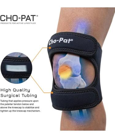 Cho-Pat Dual Action Knee Strap -Medium Black- Pain Relief for Arthritic, Weak Knees, Tendonitis, Meniscus Tears - Best Mobility Support - Buy Online on GoSupps.com