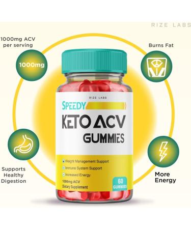 Speedy Keto ACV Gummies for Advanced Weight Loss - 60 Count Pack - Shark Tank Belly Fat Supplement with Apple Cider Vinegar - Extra Strength Gomitas - Buy Online on GoSupps.com