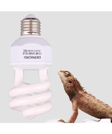 Dernord UVB & UVA Light Bulb 10.0 - 15W Compact UV Lamp for Lizard Turtle Snake & Leopard Gecko - Optimal Animal Habitat Lighting - Buy Online on GoSupps.com