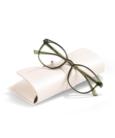 FONHCOO blue light filter glasses women TR90 blue-light glasses without container super light anti-fatigue computer glasses gaming safety glasses (emerald green)