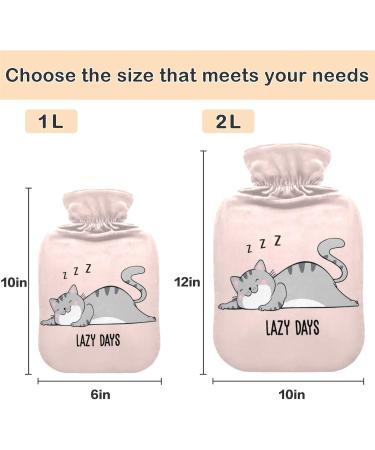 NAANLE Lazy Cat 2L Transparent Hot Water Bottle - Bed & Hand/Foot Warmer for Pain Relief & Heat Therapy - Buy Online on GoSupps.com