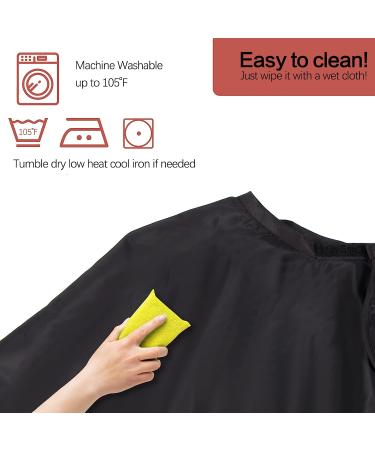 YELEGAI Short Barber Cape - Waterproof Nylon Salon Hair Cutting Cape for Hair Dye, Styling, and Shampoo - Black - Buy Online on GoSupps.com