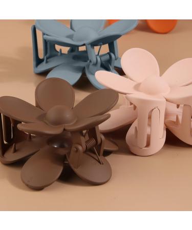 6 Large Flower Hair Clips - Cute Acrylic Hair Clamps for Women & Girls - Slipproof Plastic Hair Clips in 6 Colors - Buy Online on GoSupps.com