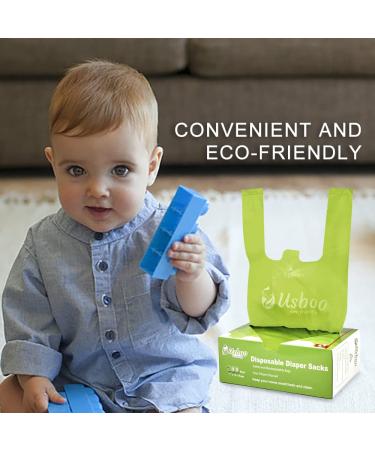 300 Count Oxo-Biodegradable Baby Diaper Bags with Easy-Tie Handles - Unscented Diaper Disposal & Pet Waste Bags - Buy Online on GoSupps.com