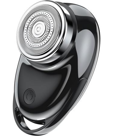 Electric Shaver One-Button Use Electric Razor for Men Rotary Portable Mini Shaver Pocket Size Rechargeable Wet&Dry IPX6 Waterproof Travel Home Office Car (Black)