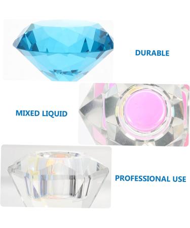 Beavorty 1Pc nail art crystal cup diamond dappen dish liquid powder dappen dish Crystal Dappen Dish Dappen Dish Bowl glass containers with lids glass tumbler Acrylic cover White crystal 5.5x5.5cm Blue - Buy Online on GoSupps.com