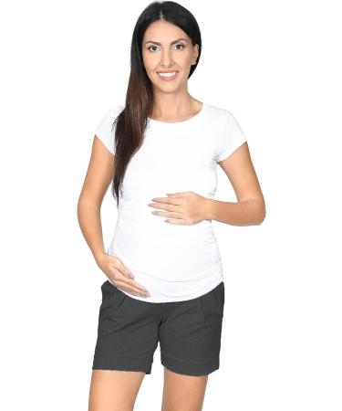Mija Maternity Shorts Pants Trousers with Over Bump Panel - Graphite (Size 10) - Buy Online on GoSupps.com