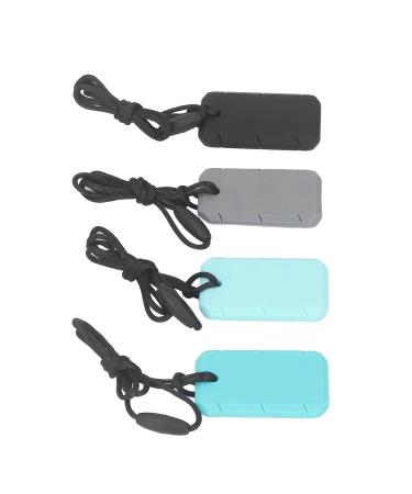Sensory Chew Necklace Set - 4 Soft Food Grade Silicone Pendants for Kids and Adults - Buy Online on GoSupps.com