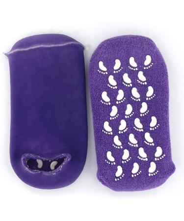 Moisturizing Gel Socks for Women - Soft Cotton Spa Socks | Hydrating Violet Crispy Lady Socks - Buy Online on GoSupps.com