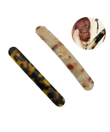 PPX 2pcs French Style Leopard Pattern Automatic Hair Clip Ponytail Holder(Leopard series)