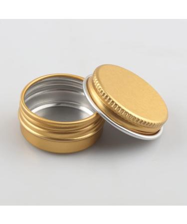 Zeoabsy 24 Pieces 10ml Gold Aluminum Empty Doses - Screw Lid Round Tins for Cosmetics Candles & Ointments - Includes 6 Spatulas - Buy Online on GoSupps.com