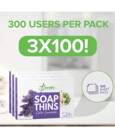 BAMBOEARTH Antibacterial Paper Soap Sheets - 3 Pack Portable Disinfecting Hand Washing Strips, Dissolvable & Disposable Travel Soap Sheets, Lavender Scented Dry Mini Soap Sheets - Buy Online on GoSupps.com