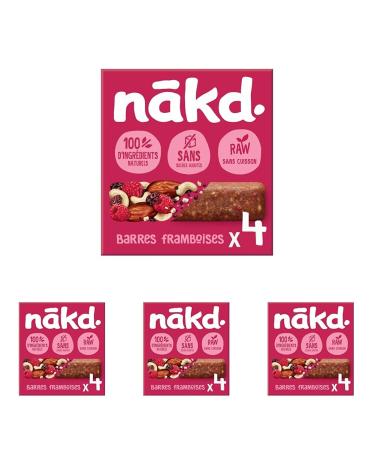 N kd. Framboises | Raw Barres de Fruits et Noix | 100% D'ingr dients Naturels | Sans Sucre Ajout s | Vegan | 4 x 35g | 140g (Lot de 4)