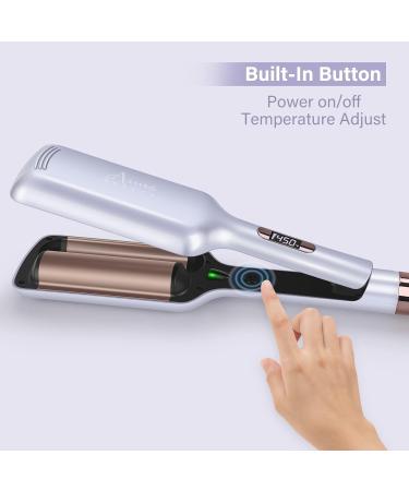 32mm Aima Beauty Curling Wand - Big Wave Mermaid Hair Waver Anti-Scald Ionic Lock for All Hair Types - Purple - Buy Online on GoSupps.com