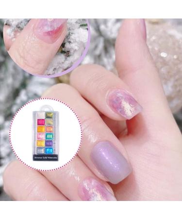 Nail Shiimmer Powder Manicure Solid Pearlescent Pigment Nail Art Dyeing Powder 12Colors chrome pigment for nails - Buy Online on GoSupps.com