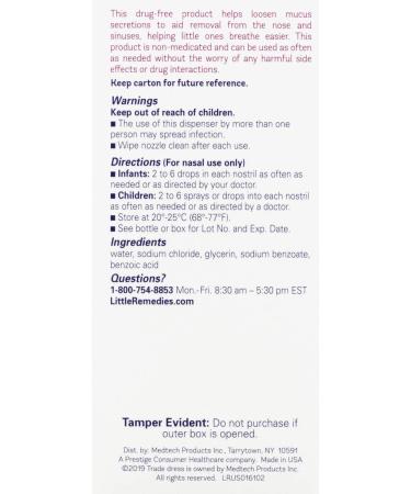 Little Remedies Noses Saline Spray Drops 1 Fl Oz - Gentle Relief for Congestion (1 Pack) - Buy Online on GoSupps.com