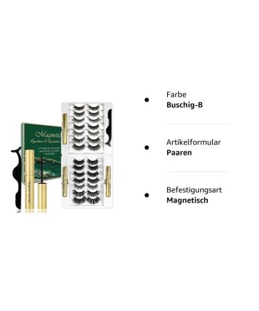 Magnetic Eyelashes with Eyeliner - 14 Pairs 3D Reusable False Lashes for Stunning Makeup | Natural Look & Long-Lasting Thickness (SET B) - Buy Online on GoSupps.com