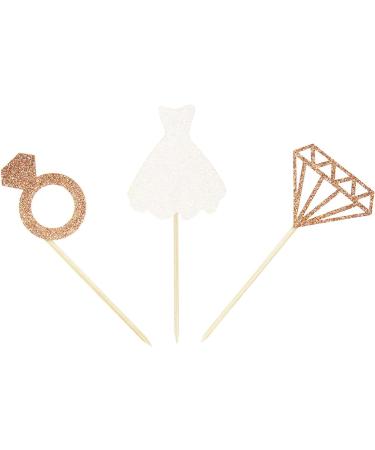 Unimall 24-Piece Glitter Bride Cupcake Toppers | Multicolored Wedding Dress Cake Decorations for Engagement & Bridal Shower - Buy Online on GoSupps.com
