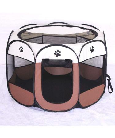 BODISEINT Portable Pet Playpen - Foldable Exercise Pen for Dogs, Cats, and Small Pets - Indoor/Outdoor Kennel for Travel and Camping - Medium Coffee/Beige - Buy Online on GoSupps.com